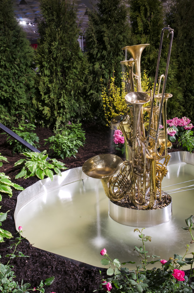 Musical water feature with landscape