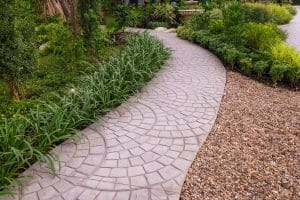 Stamped paved path